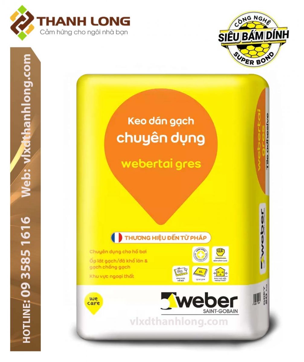 Keo dán gạch nội ngoại thất và hồ bơi - 20kg/bao